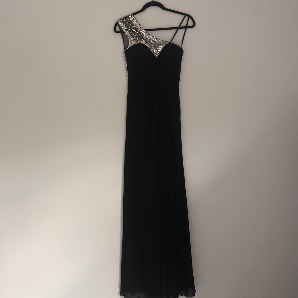 Black one shoulder sequin dress. Worn once